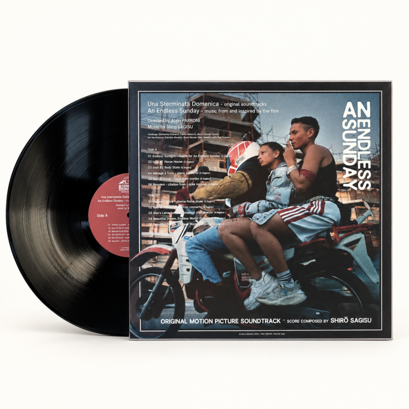 Vinyl An Endless Sunday di Shirō Sagisu su fondo da studio