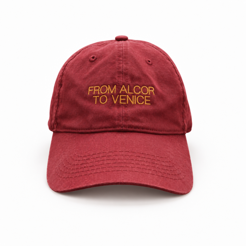 Red Venice Alcor baseball cap with embroidered slogan